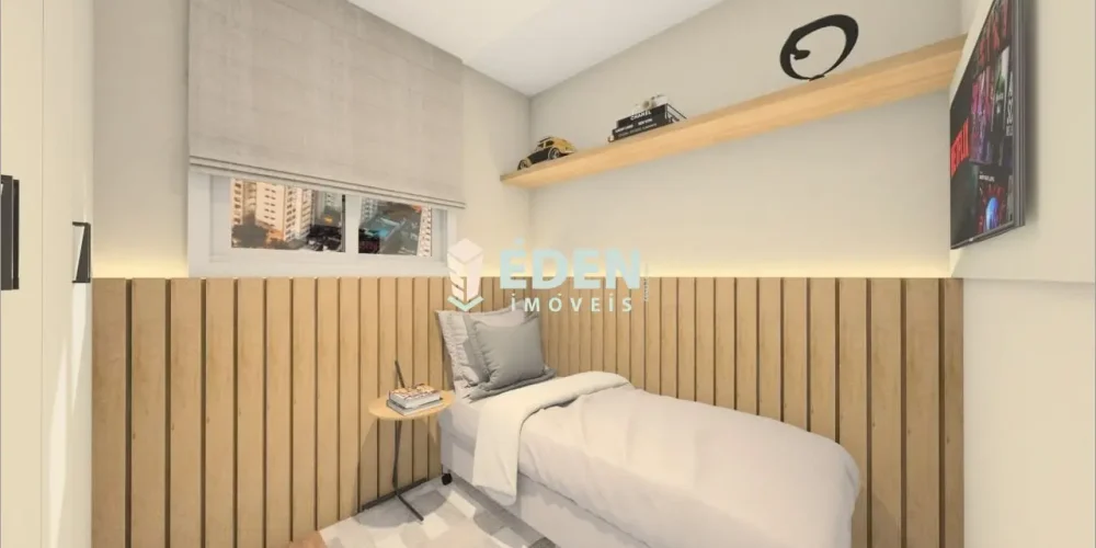 Sacada garden espaçosa com piso cerâmico e guarda-corpo em vidro de apartamento no Jardim Nathalia, Sorocaba.
